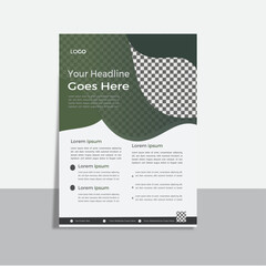 a creative modern advertisement business flyer for presentation. clean and green color flyer template.