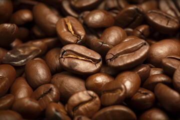 Obraz premium coffee beans, close up. generative ai