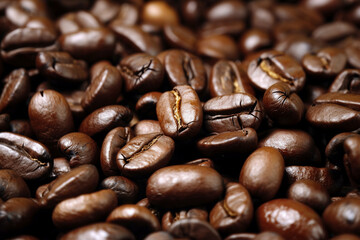 Obraz premium coffee beans, close up. generative ai
