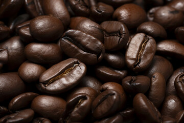 Fototapeta premium coffee beans, close up. generative ai
