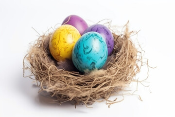 Obraz premium easter eggs in a nest. generative ai 