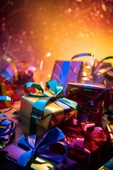 colorful christmas gifts