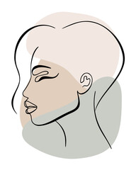 Trendy fashion lineart portrait of a woman