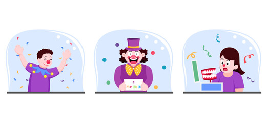 Flat Bundle April Fools Design Illustration