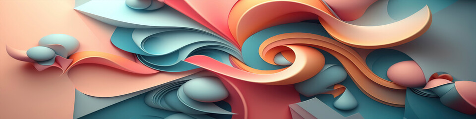 Wide Pastel-Themed Abstract Artwork for Wallpaper
