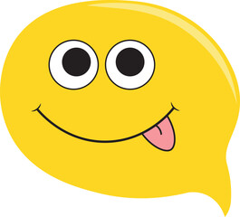 face speech bubble happy emoticon on speech bubble Isolated.Vector Illustration