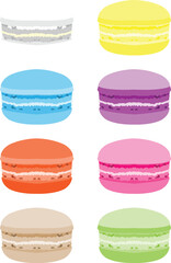 colorful macaroons isolated vector