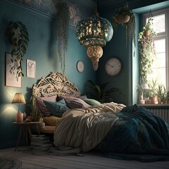 luxury bedroom interior Generative AI