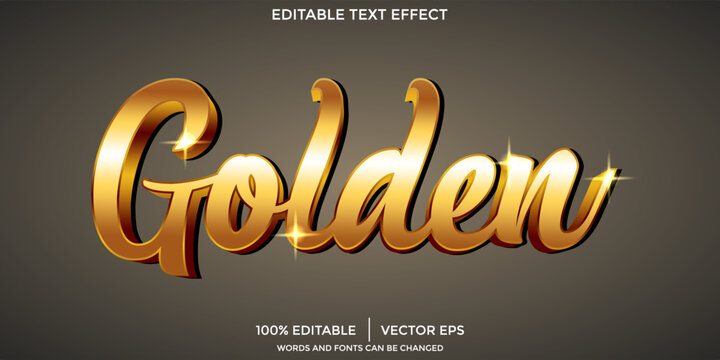 Gold Text Effect Vector dark gray background
