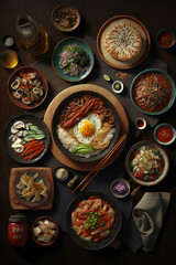 Korean food on table's
