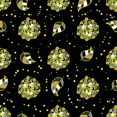 Seamless texture . Tribal style, ethnic motives. Using the oriental mandala pattern. Vector illustration. Endless pattern