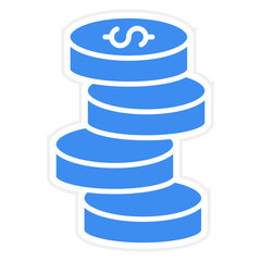 Vector Design Stack Of Coins Icon Style