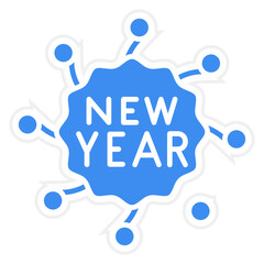 Vector Design Happy New Year Icon Style