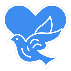 Vector Design Dove with Heart Icon Style