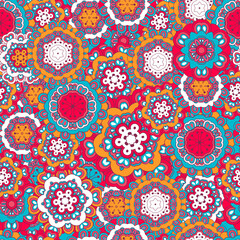 Seamless texture . Tribal style, ethnic motives. Using the oriental mandala pattern. Vector illustration. Endless pattern