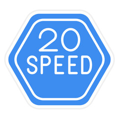 Vector Design 20 Speed Limit Icon Style