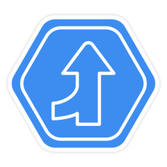 Vector Design Merging Road Icon Style