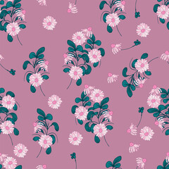  seamless texture. Endless vector illustration. Multicolor pattern of  flowers and leaves. can be used for fabric and  wallpaper.