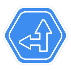 Vector Design Side Road Left Icon Style