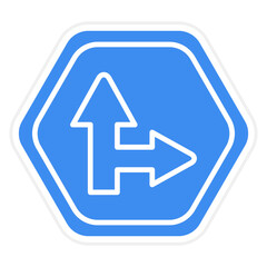 Vector Design Side Road Right Icon Style
