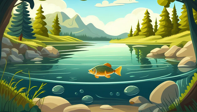 Creative illustration of beautiful landscapes