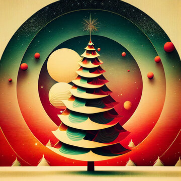 Creative Christmas tree illustration