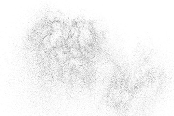 Distressed black texture. Dark grainy texture on white background. Dust overlay textured. Grain noise particles. Rusted white effect. Grunge design elements. Vector illustration, EPS 10.