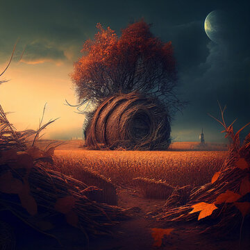 Creative autumn harvest illustration