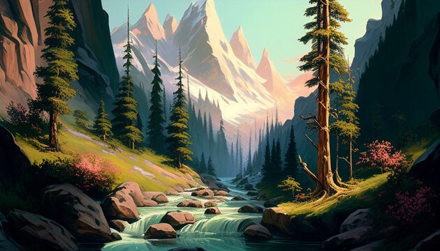 Beautiful landscape illustration
