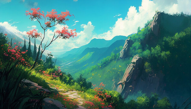 Beautiful landscape illustration