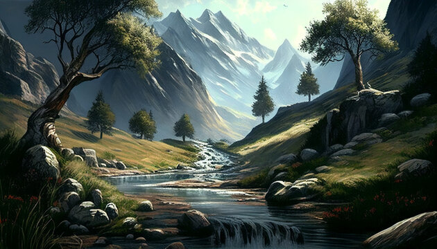 Beautiful landscape illustration