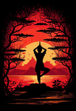 Young woman do yoga