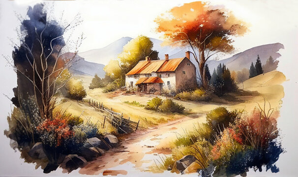 AI generated illustration houses