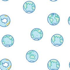earth world globe planet vector seamless pattern