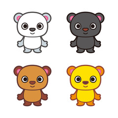 くま イラスト ゆるキャラ セット