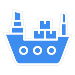Vector Design Cargo Ship Icon Style
