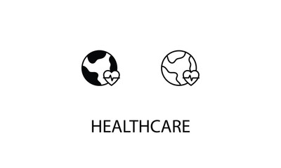 Healthcare double icon design stock illustration