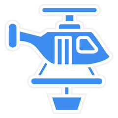 Vector Design Firefighter Helicopter Icon Style