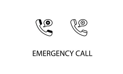 Emergency call double icon design stock illustration