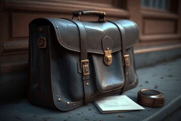 A lawyers leather briefcase generative ai 