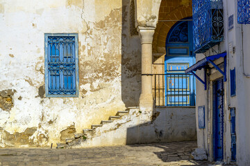 Fototapeta na wymiar Balade à Sidi Bou Saïd en Tunisie