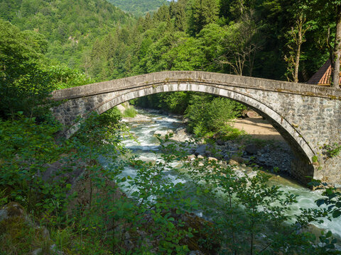 Turkey's historical stone bridges. Kavak stone bridge. Camlihemsin, Rize, Turkey