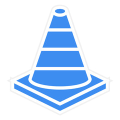 Vector Design Road Cone Icon Style