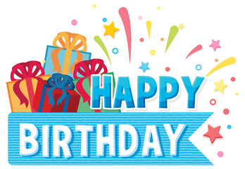 Happy Birthday message for banner or poster design
