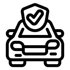 Car Insurance Line Icon