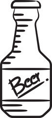 Beer Bottle Sketch Illustration
