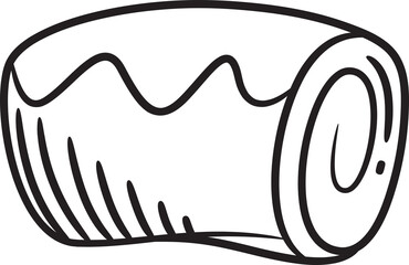 Roll Cake Sketch Illustration
