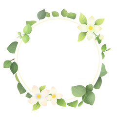 Eucalyptus leaves and flowers plant frame, 유칼립투스 잎과 꽃 식물 프레임 