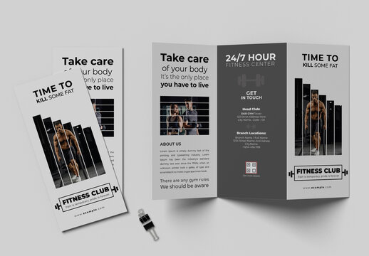 Gym Trifold Brochure Design Template