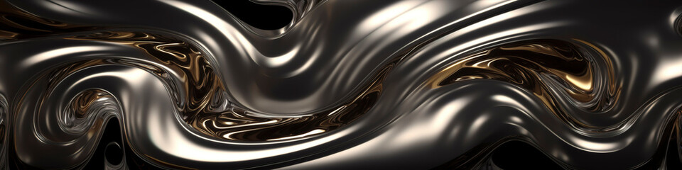 Sleek Glam Metal Texture with a Lustrous Liquid Chromed Finish